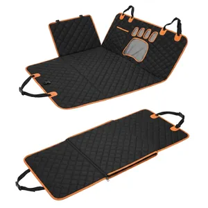 Housse de protection imperméable pour siège arrière de chien avec liseré orange