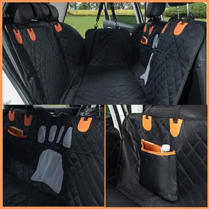 Housse de siège auto imperméable pour chien avec fenêtre en filet et poches arrières