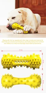 Jouet à mâcher sonore en forme d'haltère pour chien, dimensions 7,1x3,1 pouces