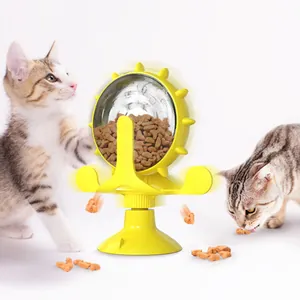 Juguete interactivo de molinillo amarillo para alimentación lenta de gatos y perros pequeños