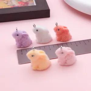Mini breloques lapin en peluche pour bijoux DIY et accessoires de porte-clés mignons