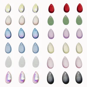 Colorful iridescent teardrop glass beads for DIY jewelry making accessories