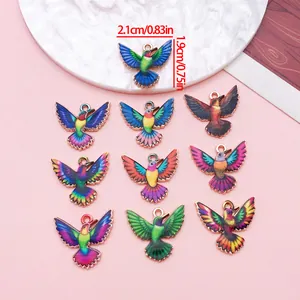 Pendentifs Colibri en Émail Alliage de Zinc Pendentifs Oiseau pour Création de Bijoux DIY Collier Bracelet Accessoire