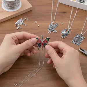 Gothic punk style zinc alloy enamel butterfly pendant DIY jewelry crafting accessory detail view.