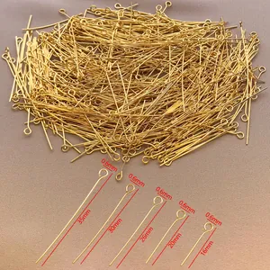 Dimensiones detalladas de alfileres de ojo dorados de 0,6 mm para joyería artesanal