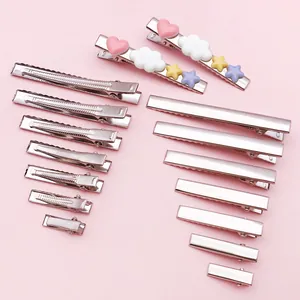 IJzeren Rechthoekige Eendenbek Haarclips DIY Haaraccessoires Materialen Zilver Zwart Metalen Haarpelden Voor Het Maken Van Sieraden