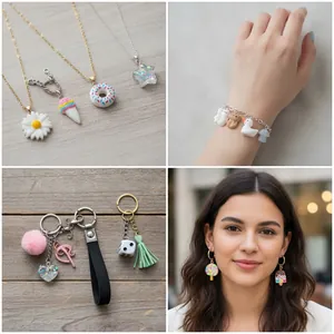Adorable white food and animal resin charms collection for DIY jewelry and keychains