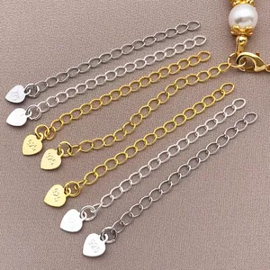 18K Goud Zilver Verzilverd Koper Hart Waterdruppel Verlengketting Voor DIY Sieraden Maken Ketting Armband Connector