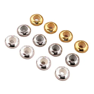 Cuentas de silicona bañadas en oro de 18k y plata para la creación de joyas DIY