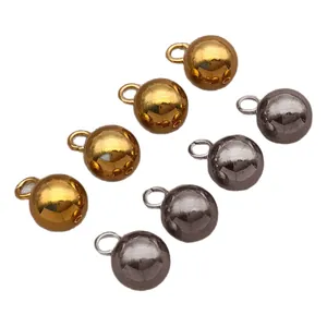 Hochwertige Edelstahl-Kugelanhänger mit Ösen in Gold und Silber für DIY-Schmuckherstellung