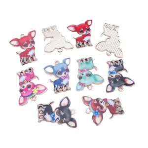 Dijes de aleación de perro Chihuahua para la creación de joyas DIY pulseras y collares