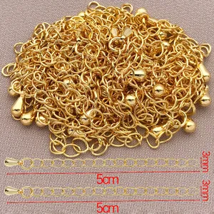 Hoogwaardige 18K vergulde sieraden verlengketting 5cm lengte met druppel hanger