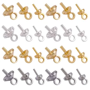 24 Stück vergoldete und versilberte Halbloch-Perlenschalen für DIY-Schmuckherstellung