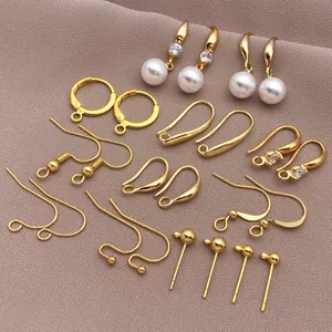 Premium 18k gold plated copper earring hooks and findings for DIY jewelry making
