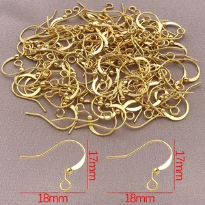 Detail view of 18k gold plated copper earring hooks with 17mm x 18mm dimensions