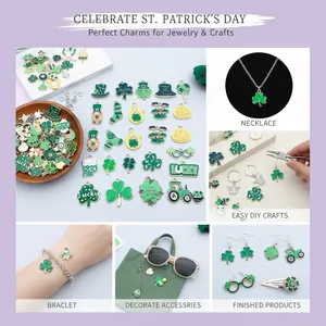 Assortimento di ciondoli smaltati San Patrizio per creazione gioielli fai da te