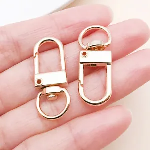 Detailansicht von roségoldenen Zinklegierung-Karabinern für DIY-Schlüsselanhänger