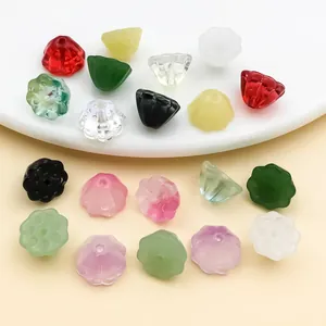 10x7mm Χάντρες Lampwork Γυαλί Κάλυκα Λωτού για DIY Κατασκευή Κοσμημάτων Χειροποίητα Αξεσουάρ για Φούντες και Μενταγιόν