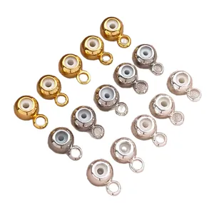 Cuentas de posicionamiento de silicona con bucles en oro plata y oro rosa para joyas DIY