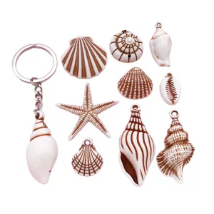 Juego de colgantes de acrílico con forma de conchas y estrellas de mar para joyería DIY