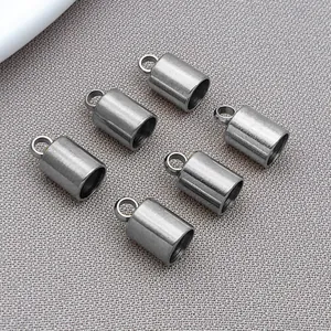 Set of six stainless steel tassel end caps for professional DIY jewelry making accessories