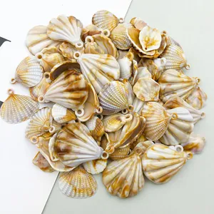 Detailed view of assorted acrylic seashell pendants for DIY jewelry and wind chimes