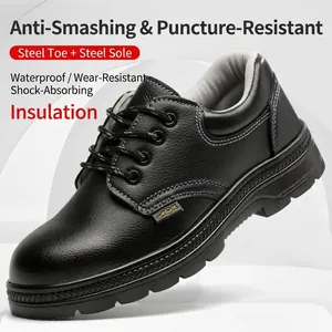 Professional Safety Work Boots For Men Women Cow Leather Steel Toe Anti-Smash Puncture Resistant Insulated Industrial Shoes
