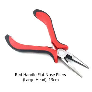 Profi Flachzange mit rotem Griff für DIY Schmuckherstellung Handwerk 13cm Länge
