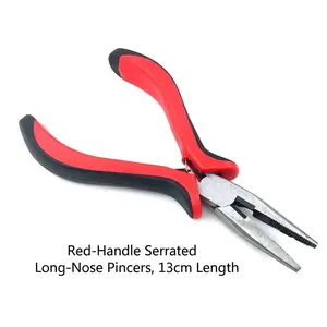 13 cm Spitzzange mit rot-schwarzem Griff für DIY-Schmuckherstellung und Bastelarbeiten