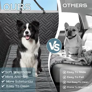 Détail comparatif de la housse de siège auto pour chien antidérapante en tissu respirant