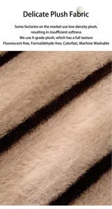 Vista dettagliata del tessuto in peluche a righe di grado A per letti per animali