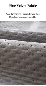 Detalle de la suave textura de terciopelo gris de esta manta lavable para mascotas.
