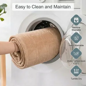Detailed view of the machine-washable corduroy car pet seat mat in a washing machine