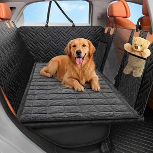 Housse de Siège d'Auto Étanche pour Animaux de Compagnie Couverture de Chien en Velours Côtelé Matelassé Lavable Antidérapante