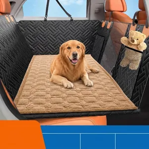 Housse de Siège Auto pour Animaux en Velours Côtelé Imperméable Antidérapant Tapis de Voiture Matelassé pour Chiens Chats SUV Camions