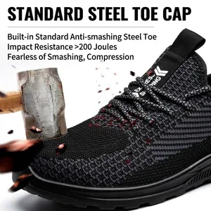 Zapatos de seguridad transpirables con puntera de acero y resistencia al impacto