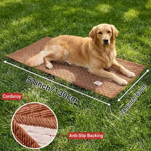 Couverture tapis pour chien en velours côtelé 130x63 cm 51x24,8 pouces pour animaux