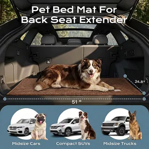 Tapis de lit marron durable pour extension de siège arrière de voiture avec dimensions.