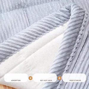 Coussin de banc en velours côtelé avec envers antidérapant pour chaises de salle.