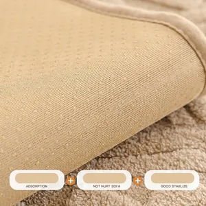 Coussin de canapé en velours hollandais antidérapant avec envers texturé stable.