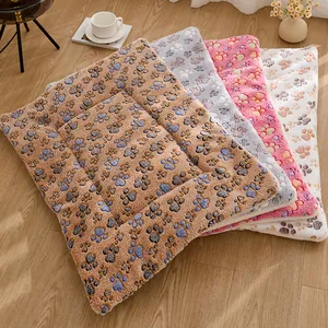 Mantas acogedoras de vellón para mascotas con huellas para perros y gatos, varios colores.