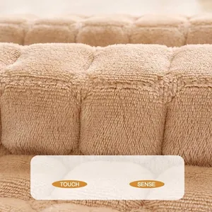 Tapis moelleux en peluche pour animaux avec texture matelassée carrée pour chiens