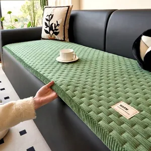 Corduroy Sofa Cushion Non-Slip Wear-Resistant Striped Quilted Sofa Cover Furniture Protector For Living Room Minimalist Home Decor