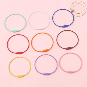 Colorful Stainless Steel Wire Keychain Rings With Screw Lock For Luggage Tags DIY Jewelry Making Material Bag Accessories