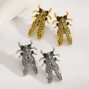 Orecchini creativi a forma di cicala antica in finiture oro e argento per donne