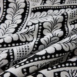Nordische schwarz-weiße Jacquard-Sofadecke mit elegantem Blattmuster für das Sofa