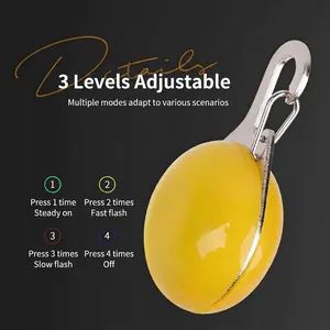 Colgante LED amarillo de seguridad para mascotas con tres modos y clip metálico