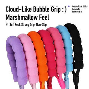 Durable dog leash featuring soft foam bubble handles for a comfortable non-slip grip