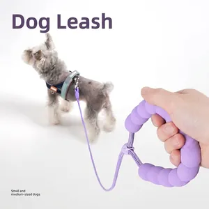 Durable purple dog leash with a soft foam handle designed for small and medium dogs
