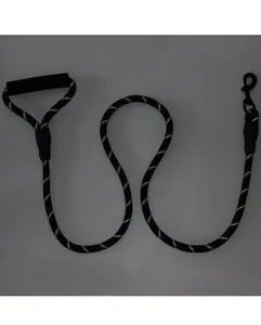 Durable reflective nylon dog leash with comfortable foam handle for medium and large dogs